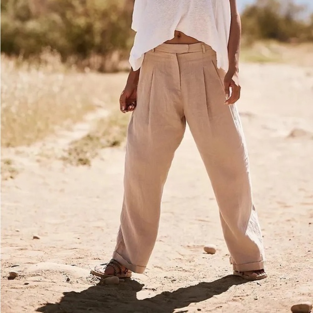 Free People Lyla Linen Trousers NWOT